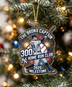 Aaron Judge 300 Career Home Runs Milestone Bronx Captain 2026 Custom Acrylic Ornament - Front View Main Mockup