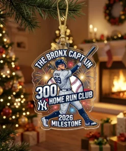Aaron Judge 300 Career Home Runs Milestone Bronx Captain 2026 Custom Acrylic Ornament - Lifestyle Model Mockup