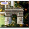 arc de triomphe paris christmas lights holiday keepsake tree ornament 1