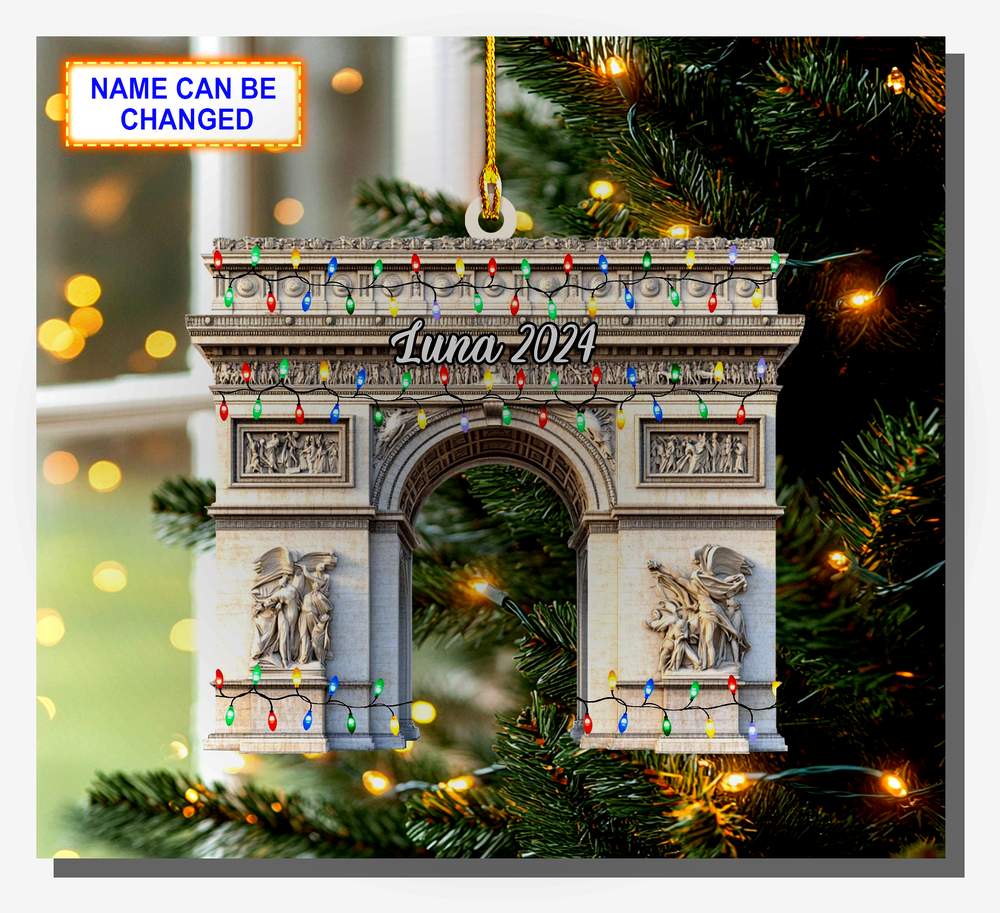 Arc De Triomphe Paris Christmas Lights Holiday Keepsake Tree Ornament - Design Preview