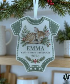 baby first christmas newborn keepsake custom shape felt holiday ornament 1
