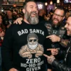 bad santa biker naughty tattoo gag gift christmas sweater