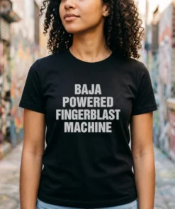 baja powered fingerblast machine tshirt black female3