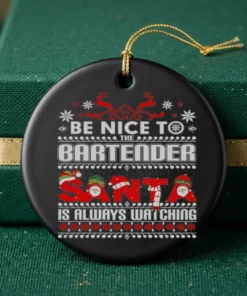 bartender ugly christmas sweater gift funny bartenders sweatshirt barten ornament