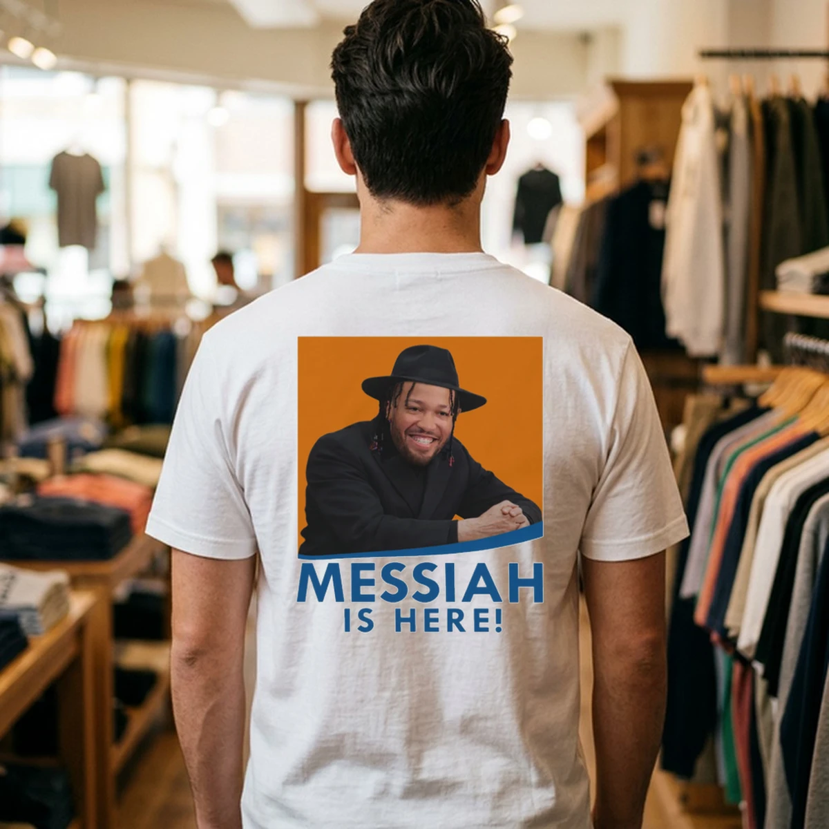 basketball messiah is here tshirt white male back Basketball Messiah Is Here Shirt - Front View Main Mockup