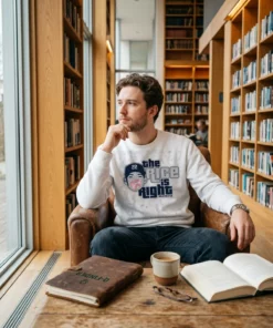 ben rice the rice is right white sweatshirt book lounge