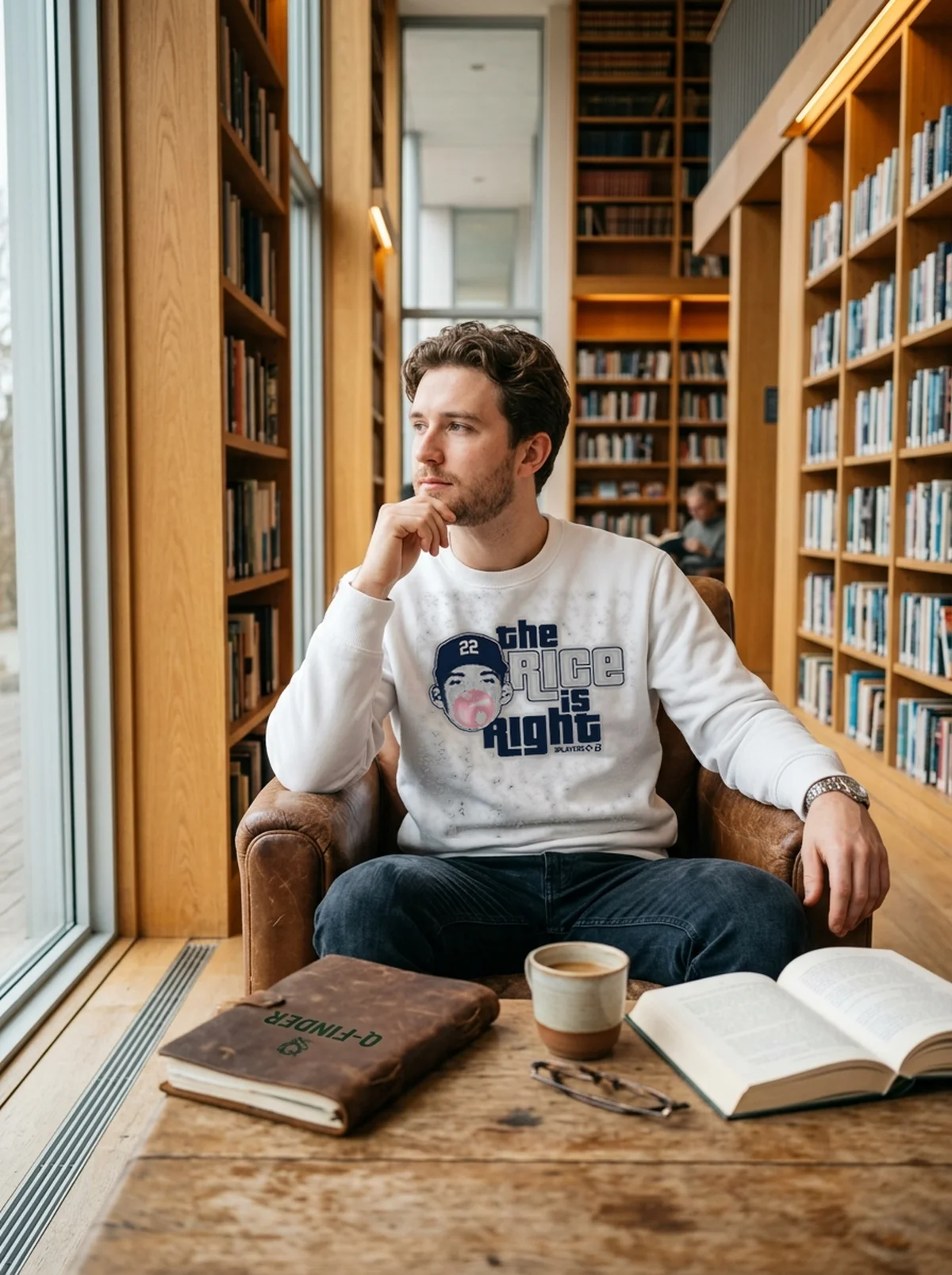 ben rice the rice is right white sweatshirt book lounge ben rice the rice is right white sweatshirt book lounge