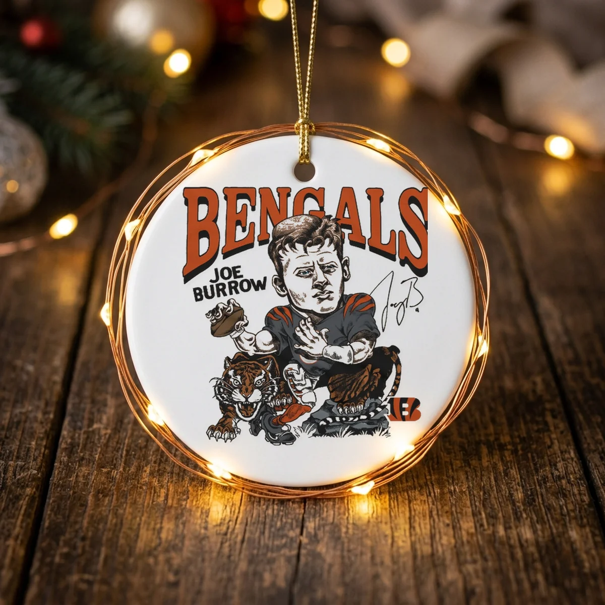 Bengals Joe Burrow Signature Tiger T-Shirt - Design Preview