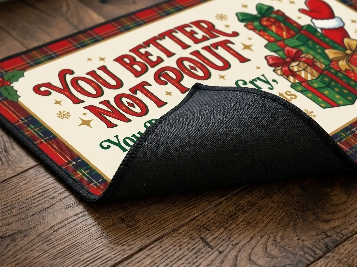 Better Not Pout Leave The Presents And Walk Away Funny Christmas Doormat - Design Preview