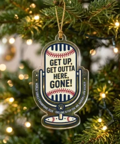 Bob Uecker Get Up Get Outta Here World Champions 2026 Brewers Custom Acrylic Ornament - Front View Main Mockup