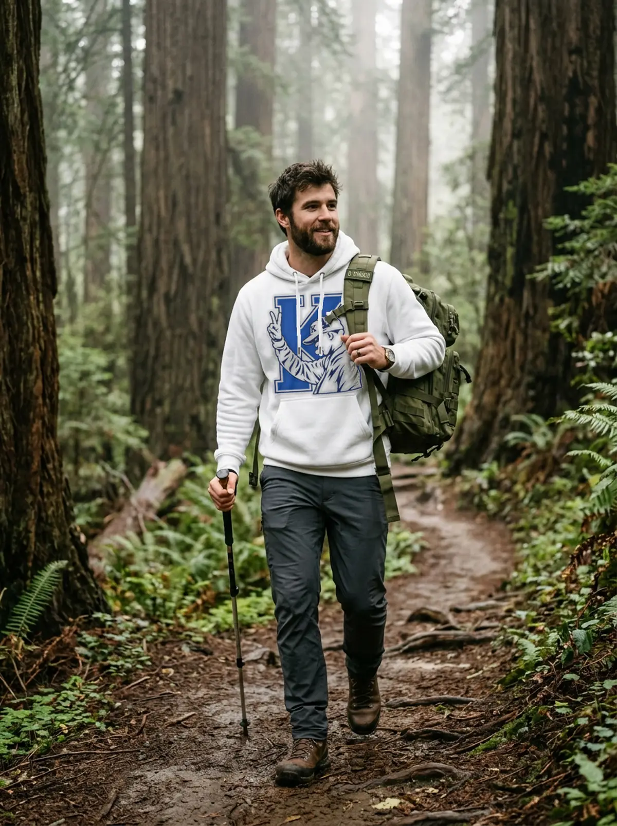 bold take monday wear coach will stein kentucky football white hoodie forest Bold Take Monday Wear Coach Will Stein Kentucky Football Shirt - Close-up Graphic Detail Mockup
