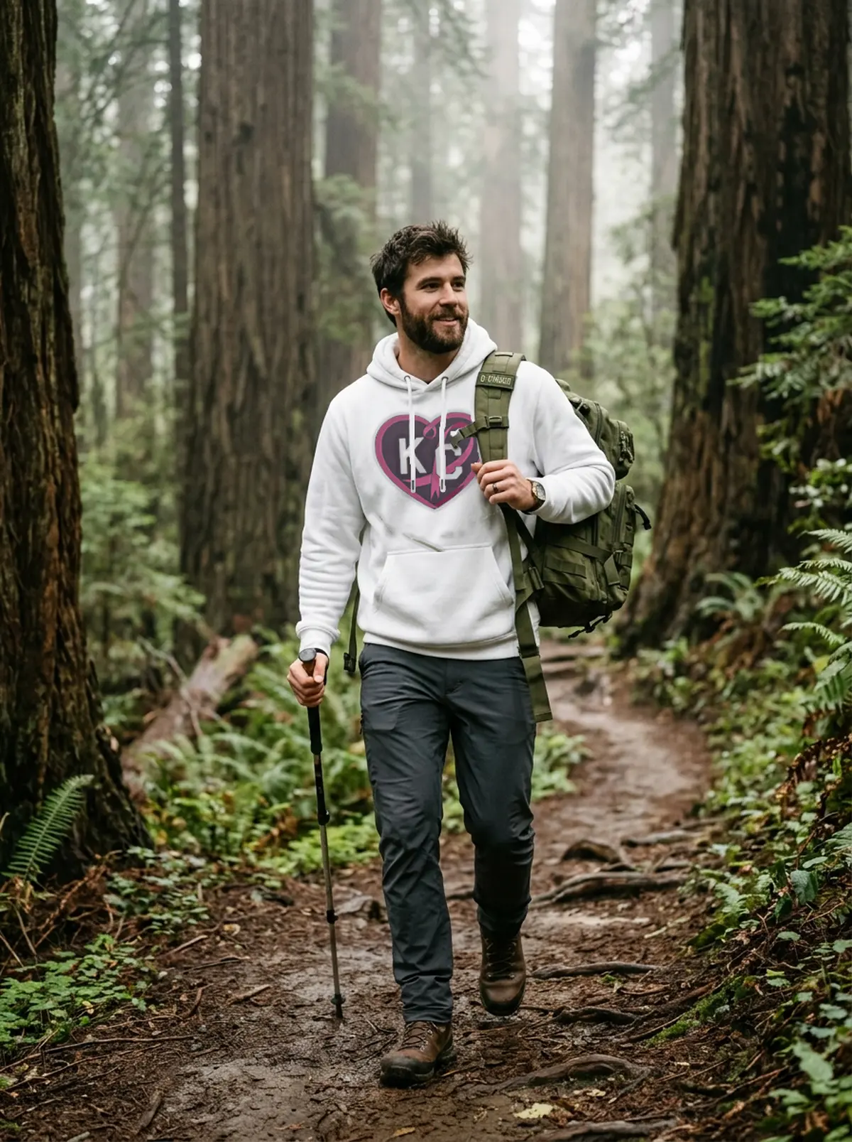 breast cancer ribbon kc heart vintage white unisex white hoodie forest breast cancer ribbon kc heart vintage white unisex white hoodie forest