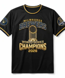 Milwaukee Brewers 2026 World Series Champions Official Locker Room Trophy AOP Apparel - Back or Alternative Angle Mockup