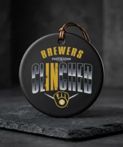 brewers clinched postseason locker room 2026 ceramic ornament