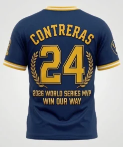 William Contreras Milwaukee Brewers 2026 World Series MVP AOP 3D T-Shirt - Lifestyle Model Mockup