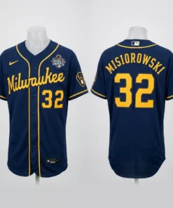Jacob Misiorowski 32 Milwaukee Brewers 2026 World Series Pitching Ace Baseball Jersey - Front View Main Mockup