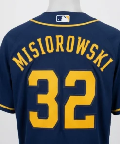 Jacob Misiorowski 32 Milwaukee Brewers 2026 World Series Pitching Ace Baseball Jersey - Lifestyle Model Mockup