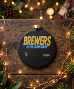 brewers no time like october postseason 2026 hoodie black ornament