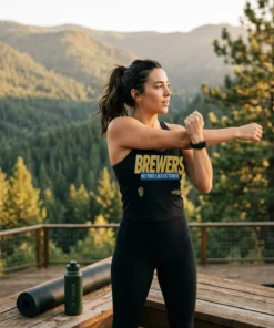 brewers no time like october postseason 2026 hoodie black tanktop sun deck yoga