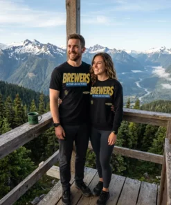 brewers no time like october postseason 2026 hoodie black tshirt overlook couple