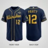 Cooper Pratt 12 Milwaukee Brewers 2026 World Series Rookie Record Baseball Jersey - Front View Main Mockup