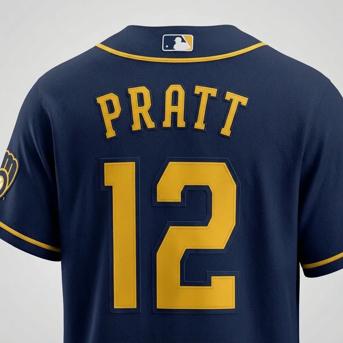 Cooper Pratt 12 Milwaukee Brewers 2026 World Series Rookie Record Baseball Jersey - Design Preview