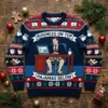 Business On Top Pajamas Below Zoom Holiday Meeting Ugly Christmas Sweater - Front View Main Mockup