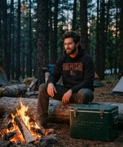 case keenum ain t my first rodeo black hoodie campfire twilight