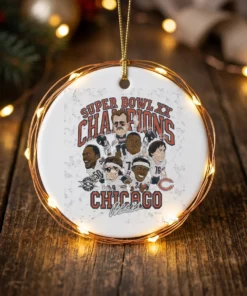 chicago bears homage super bowl xx champions grey ornament