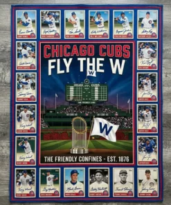 Chicago Cubs Wrigley Field Friendly Confines Legends Facsimile Signatures Fleece Throw Blanket - Close-up Graphic Detail Mockup