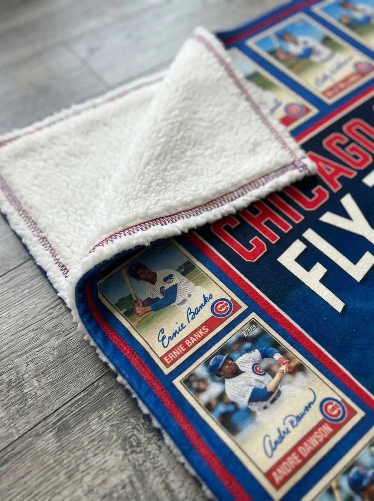Chicago Cubs Wrigley Field Friendly Confines Legends Facsimile Signatures Fleece Throw Blanket - Design Preview