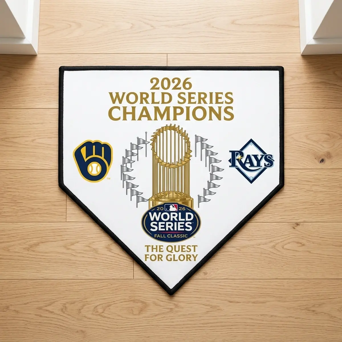 Commissioner Trophy 2026 World Series Champions Home Plate Doormat - Design Preview