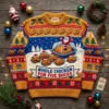 Costco Rotisserie Chicken Sleigh Five Dollar Feast Ugly Christmas Sweater - Front View Main Mockup