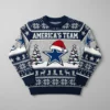 Cowboys Americas Team Lone Star Holiday Ugly Christmas Sweater - Front View Main Mockup