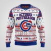 cubs baseball postseason october ugly christmas jumper festive winter sports crewneck 1