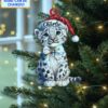 cute cheetah santa hat glitter bow christmas lights holiday tree ornament 1