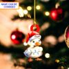 cute duck with santa hat festive christmas tree hanging decor ornament 1