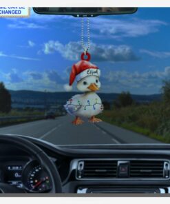 cute duck with santa hat festive christmas tree hanging decor ornament 3
