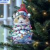 cute hamster tangled in christmas lights holiday keepsake tree ornament 1