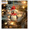 cute penguin winter scarf santa hat christmas tree hanging decor ornament 1
