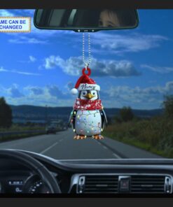 cute penguin winter scarf santa hat christmas tree hanging decor ornament 3