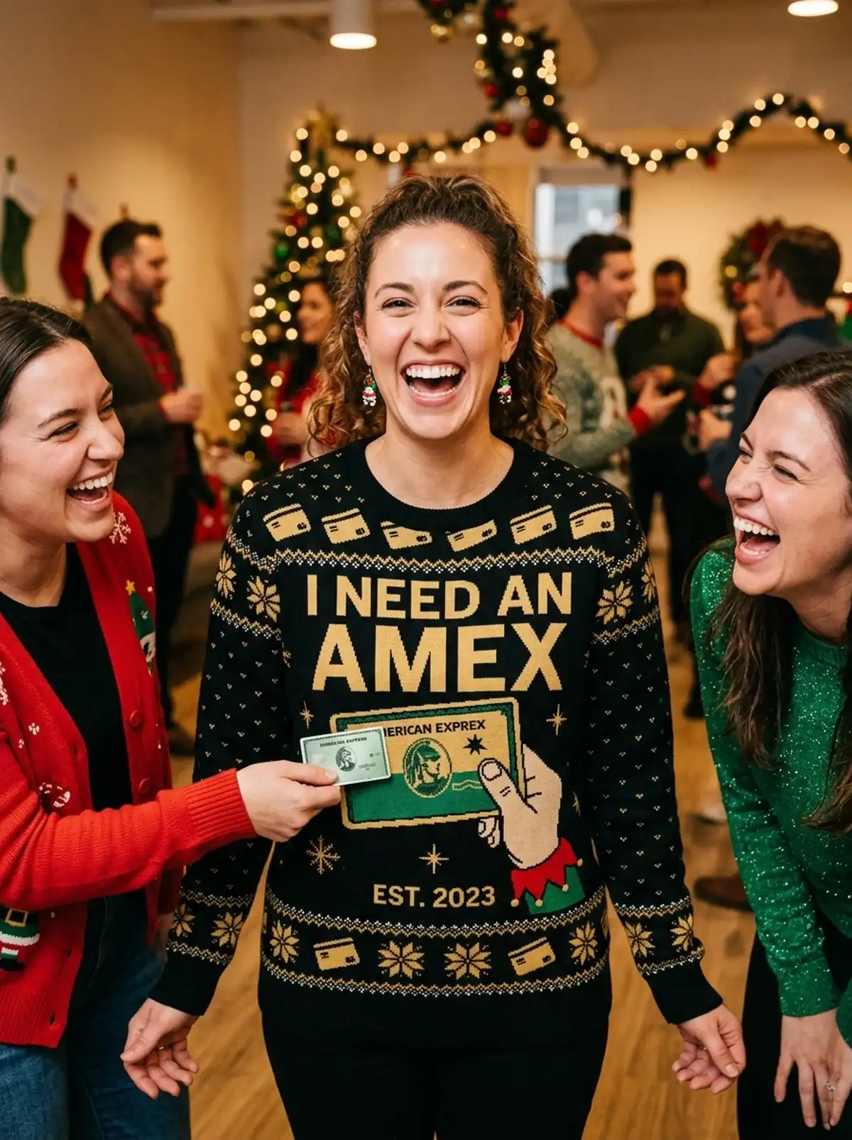 Dear Santa Pay My Credit Card Funny Luxury Gag Christmas Sweater - Design Preview