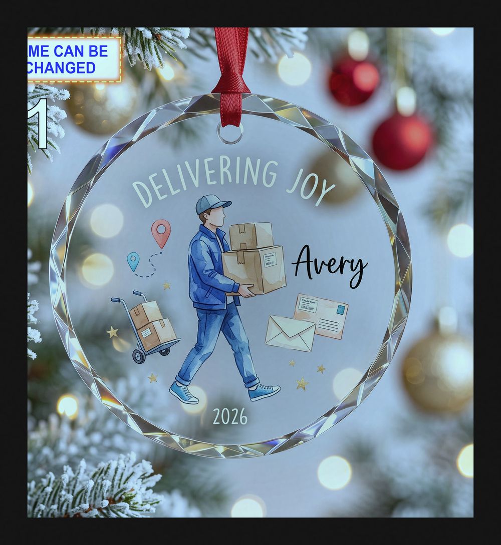 delivering joy postal delivery worker keepsake glass christmas ornament 1 delivering joy postal delivery worker keepsake glass christmas ornament 1