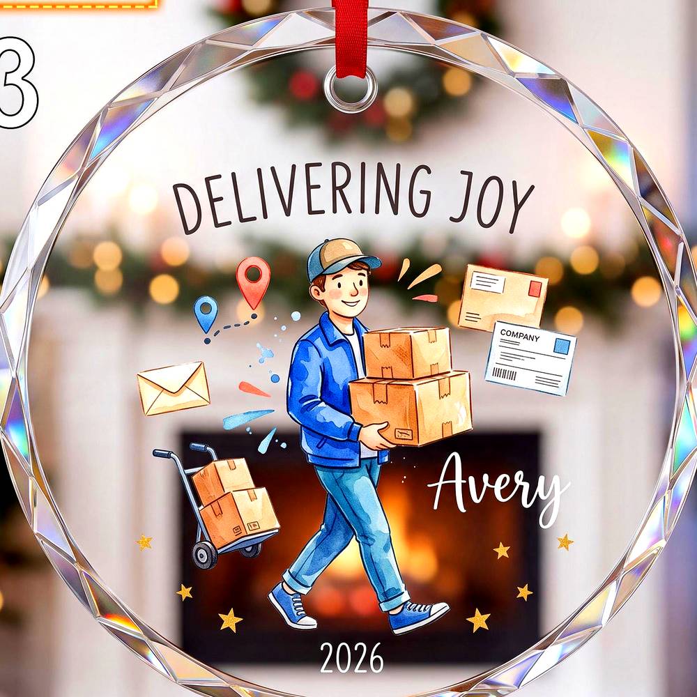 delivering joy postal delivery worker keepsake glass christmas ornament 3 delivering joy postal delivery worker keepsake glass christmas ornament 3