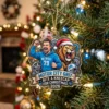Detroit Lions Motor City Grit Dan Campbell Kneecap Bite Christmas 2026 Custom Acrylic Ornament - Front View Main Mockup