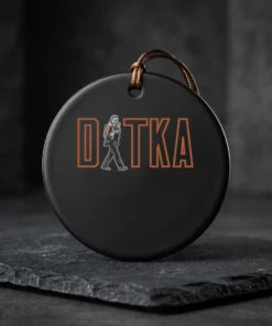 ditka flick off outline ceramic ornament