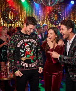 elf on the shelf vip bottle service ugly christmas sweater 3