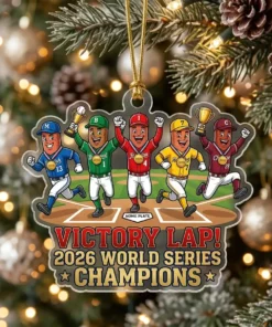 Famous Racing Sausages Victory Lap 2026 World Champions Brewers Custom Acrylic Ornament - Front View Main Mockup