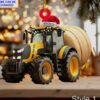 farmer tractor hay baler agriculture rustic farm tree hanging ornament 1