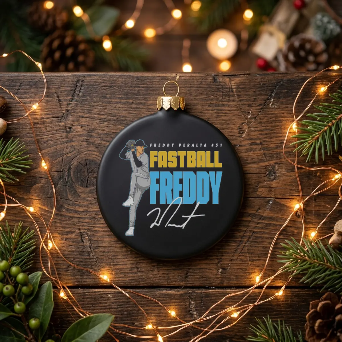 fastball freddy peralta black ornament Fastball Freddy Peralta Shirt - Lifestyle Model Mockup